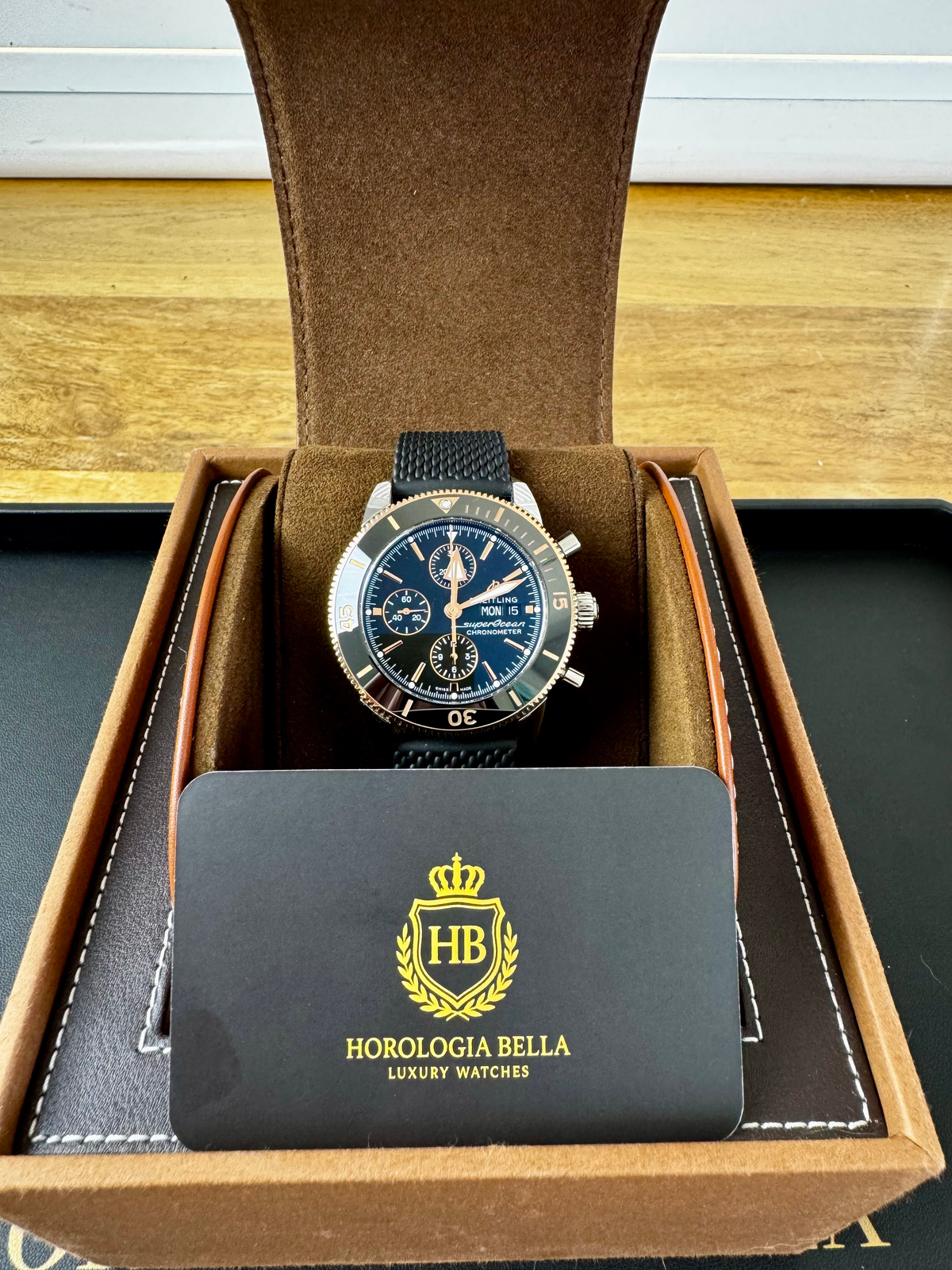 Breitling Superocean Heritage II Chronograph 44 |2018 | Black & Rose Gold U13313 image 9