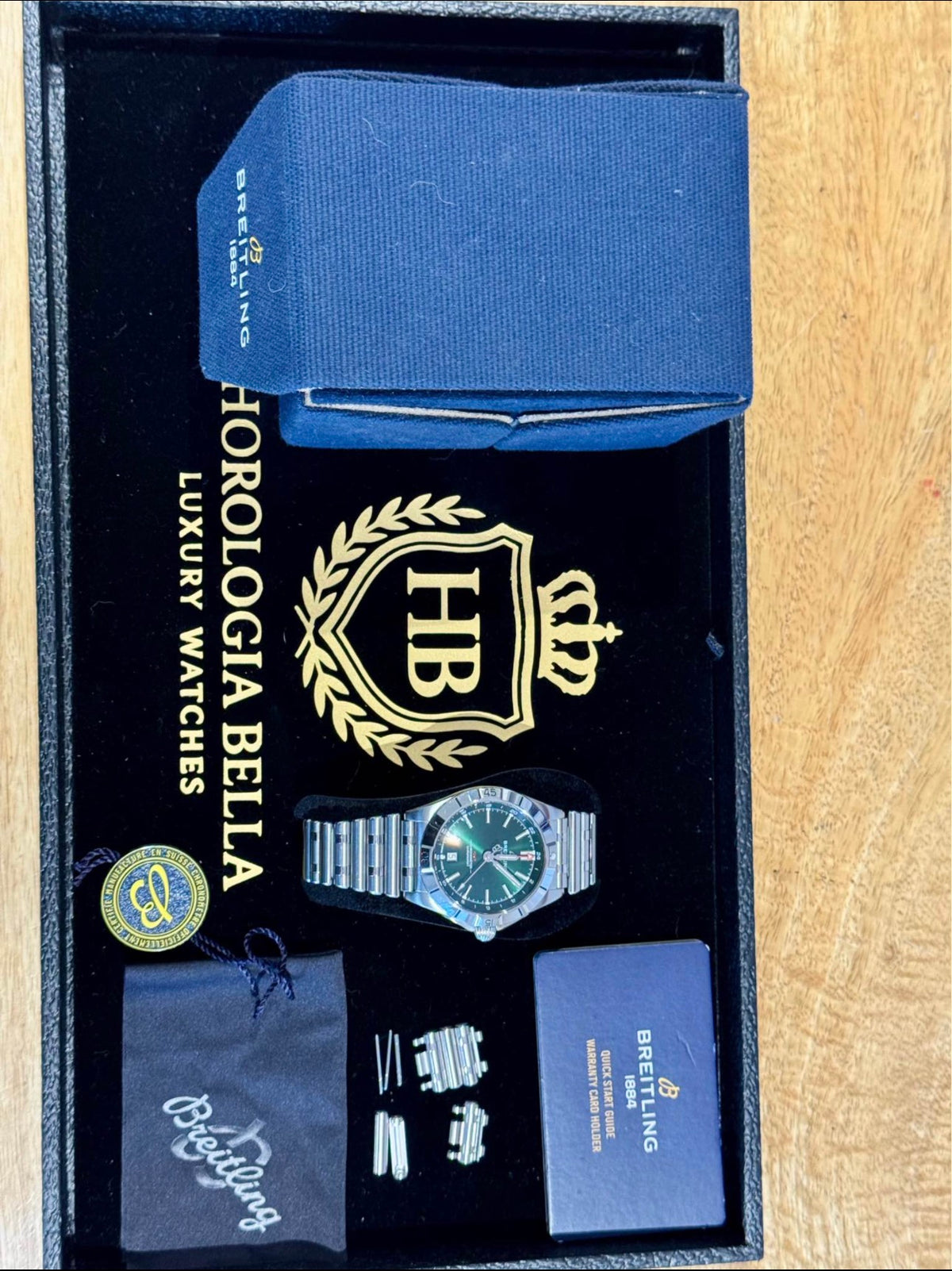 Breitling Chronomat GMT 40 Green Dial A32398101L1A1 2024 Full Set Box & Papers image 11