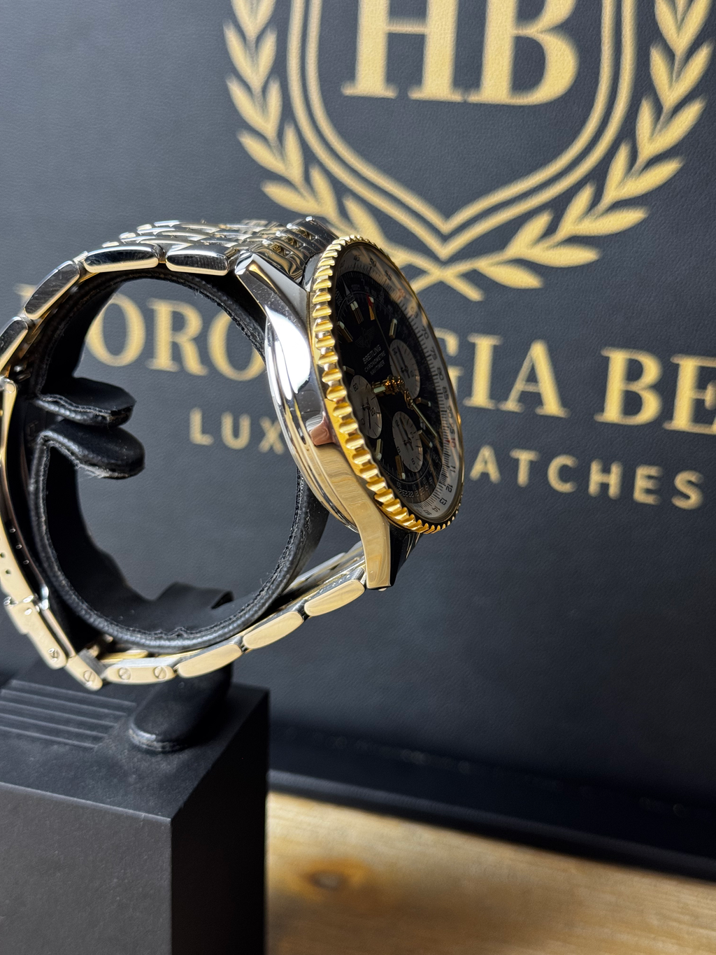 Breitling Navitimer D23322 Black Dial 18ct Gold & Steel image 16