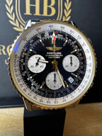 Breitling Navitimer D23322 Black Dial 18ct Gold & Steel image 14
